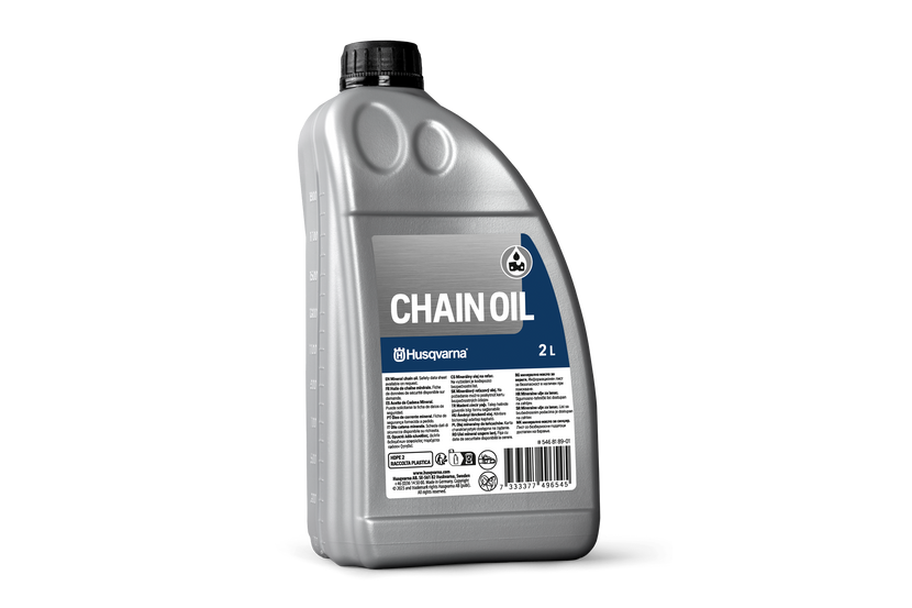 Chain oil for all-year-use improving bar and chain life. husqvarna