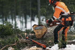 Logger with Chainsaw 550 XP Mark II Winter