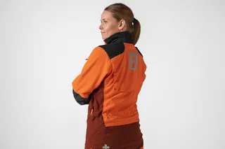 Technical Extreme jacket - female model, back (Studio background)